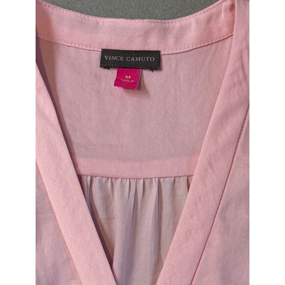 Women’s Vince Camuto Pink Sleeveless V-Neck Blouse Sz M - Picture 2 of 4
